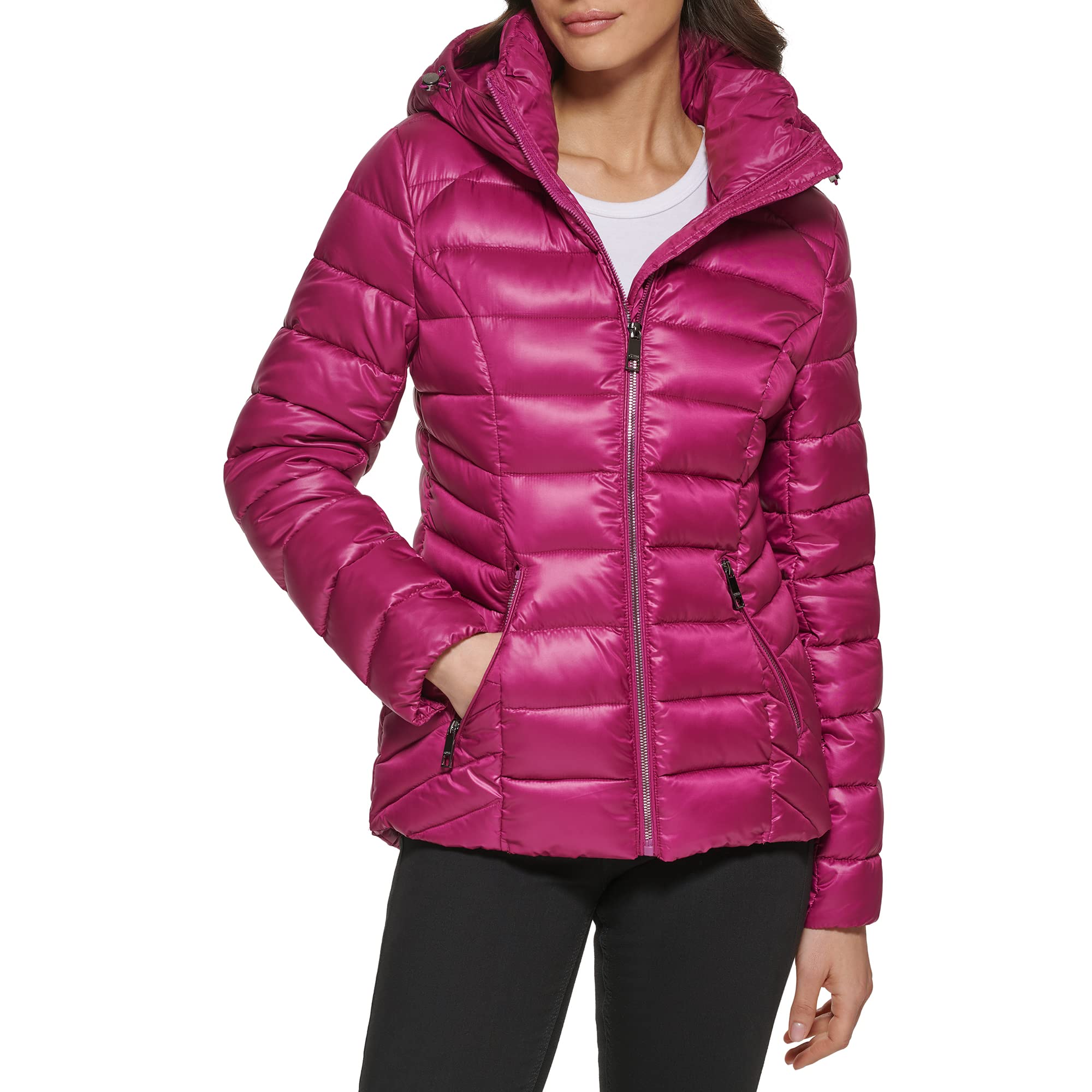 ゲス GUESS Brooklyn Full Zip Hooded Vest （P9KD） トップス GUESS - Brandclub - GUESS Women's Brooklyn Full Zip Hooded Vest