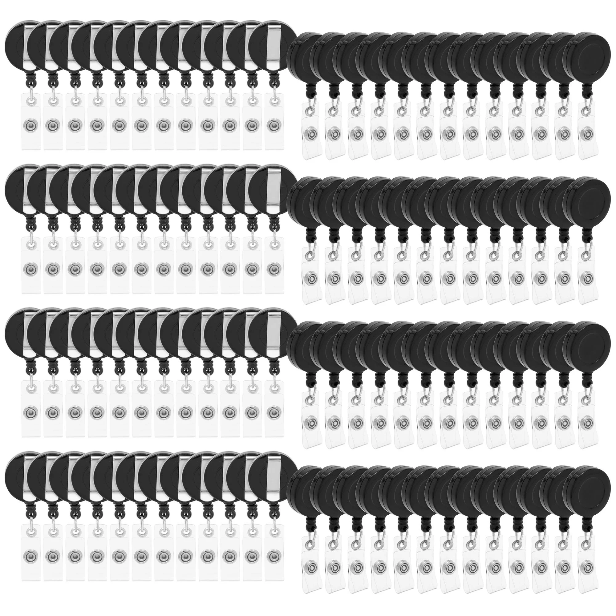 Fushing Lot De 50 Badges En Plastique Transparent Vertical De Cartes De