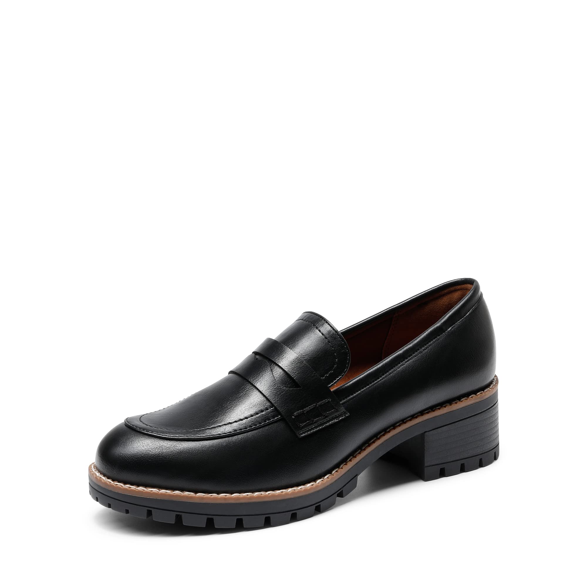 DREAM PAIRS Loafers For Women Platform Chunky Loafers Slip On Casual