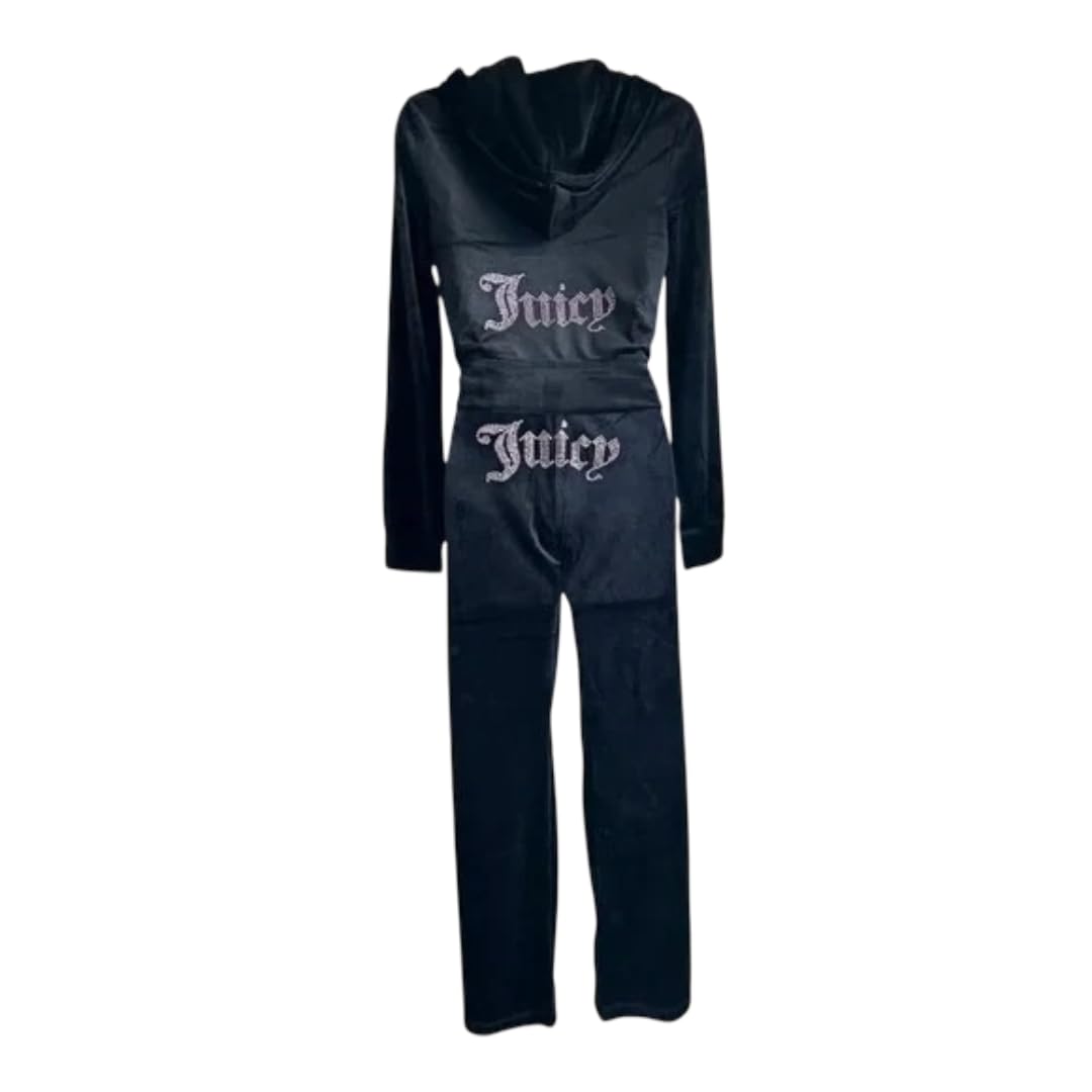 【Juicy Couture】 Juicy Couture OG Big Bling Titanium Velour Zip Hoodie | Zumiez