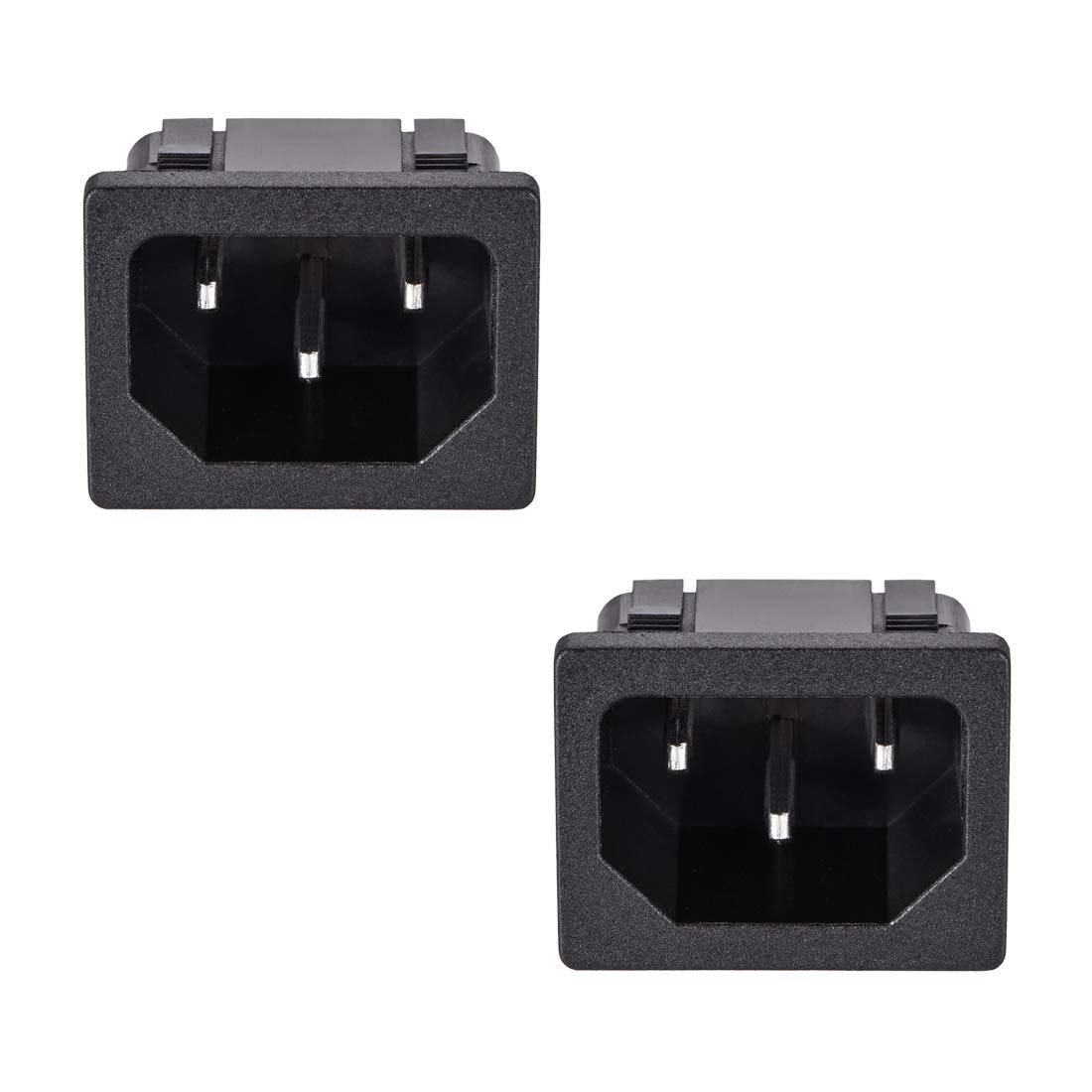 Uxcell C13 Panel Mount Power Socket - 250V 10A Straight Plug Adapter, Pack Of 2