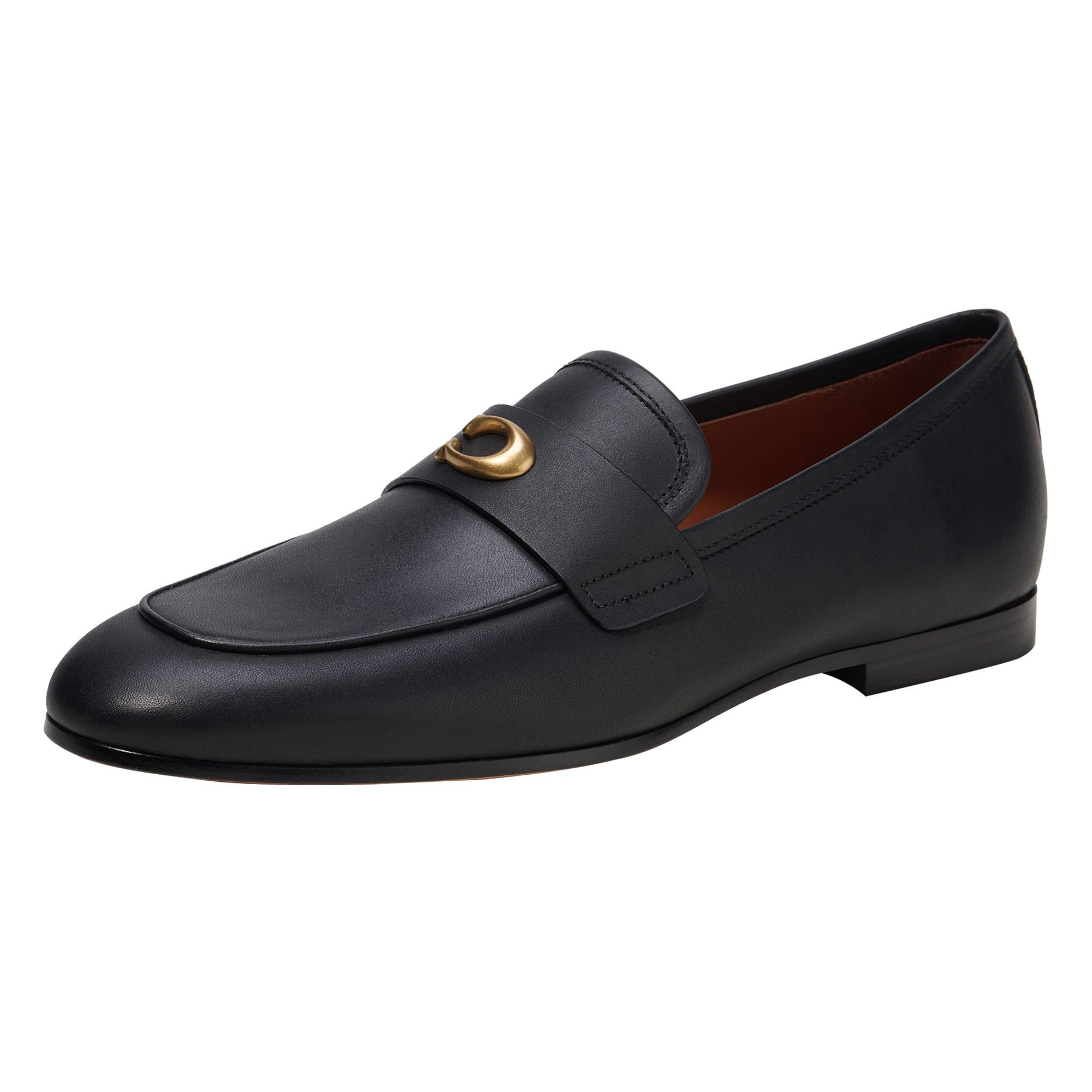 靴 COACH original Black Moccasin COACH Men's Shoes Loafer Size 12 US Black Leather MOTT