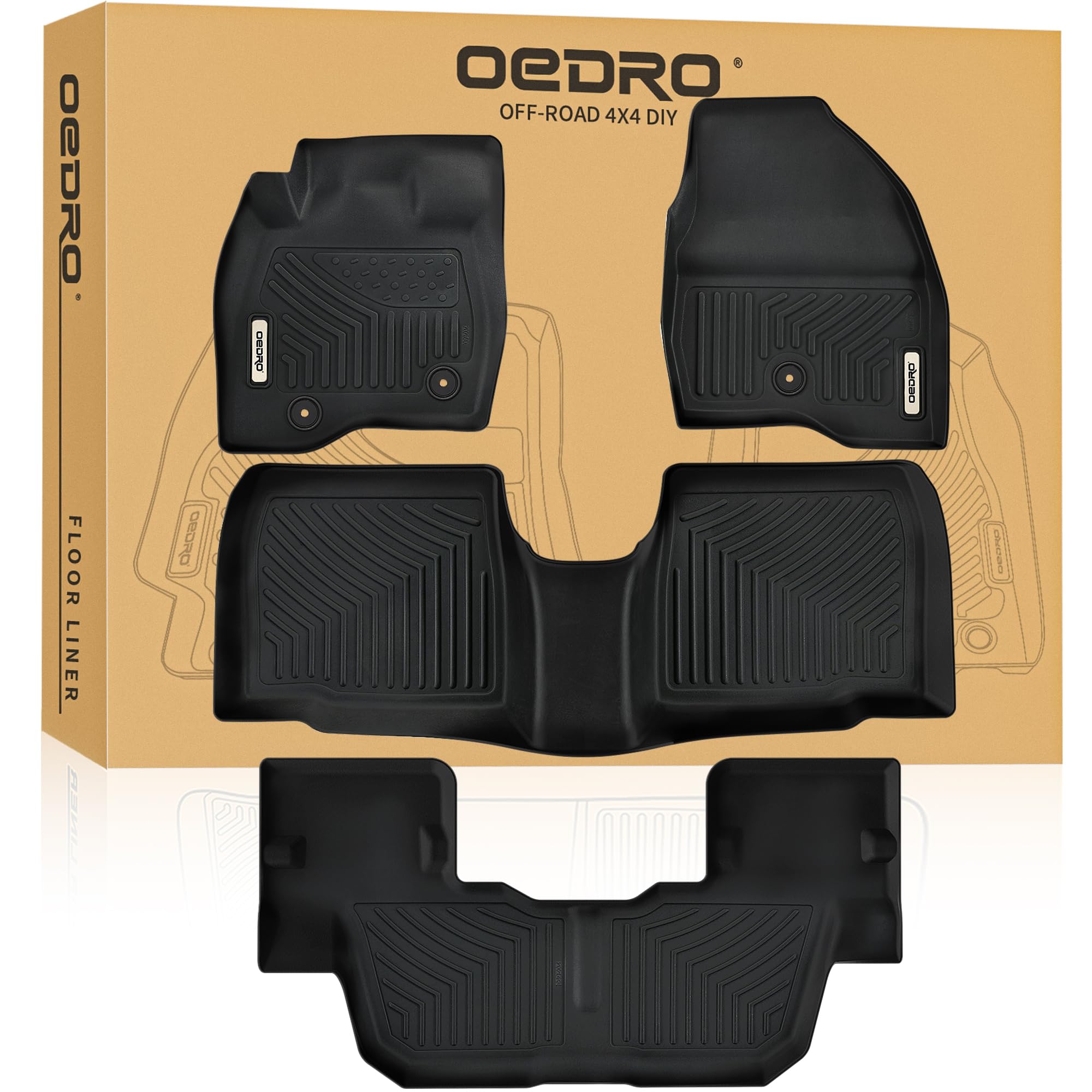 CARdant All-Weather TPE Floor Mats For Ford Explorer (2020-2024, 6-Seat) - Full Set With Cargo Liner & Back Seat Cover - View #5
