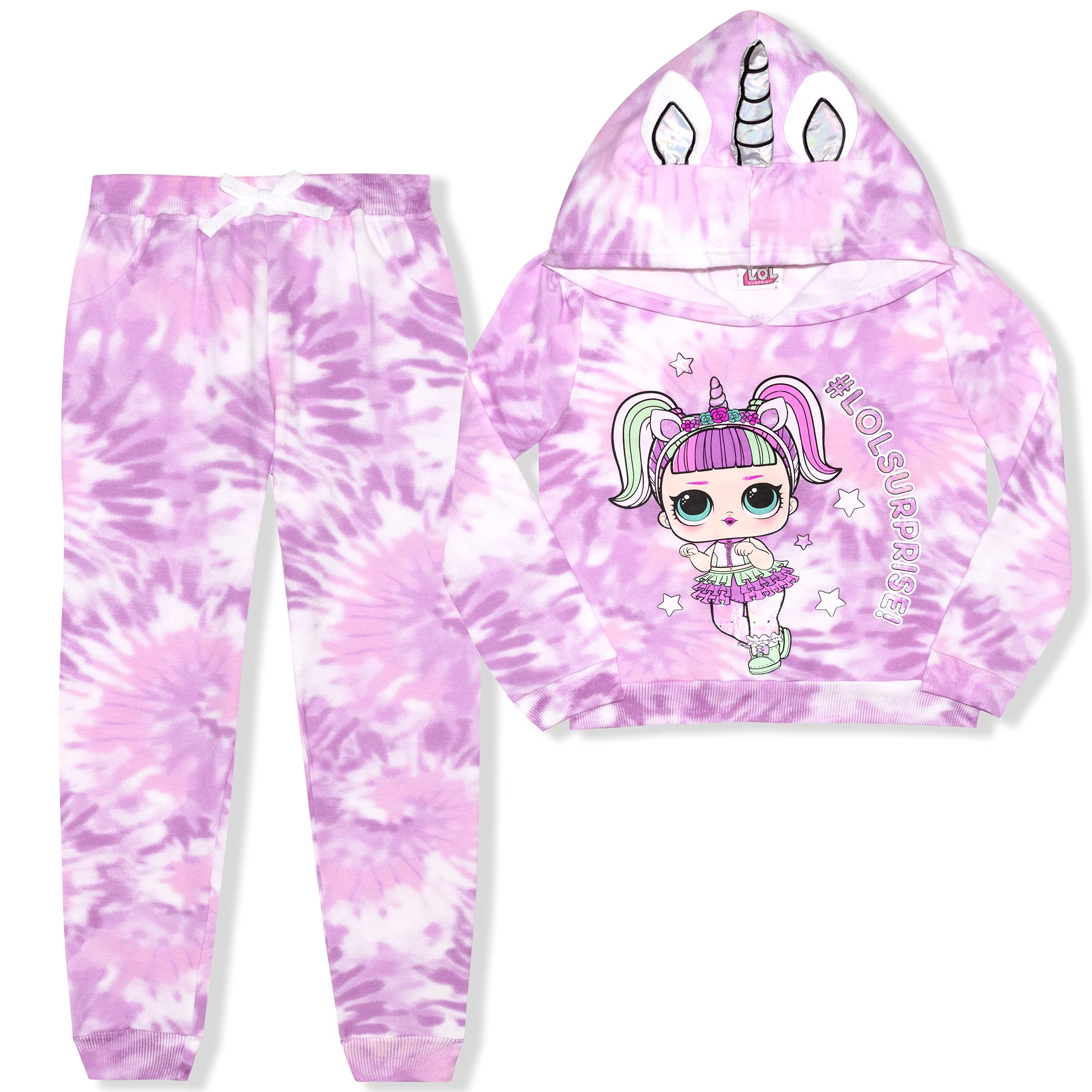 L.O.L. Surprise! 3-Piece Outfit Set For Girls - Hoodie, T-Shirt & Leopard Leggings