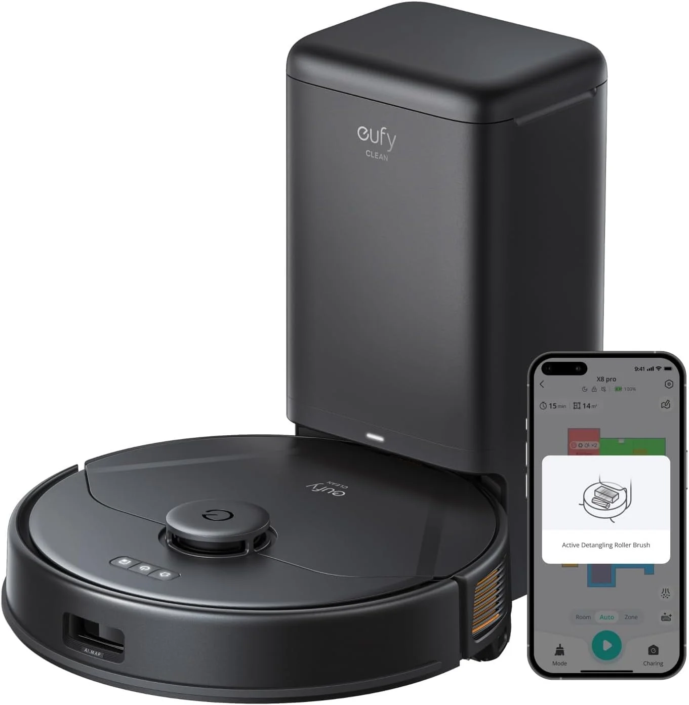 Eufy - Brandclub - eufy X8 Hybrid, Robot Vacuum and Mop Cleaner