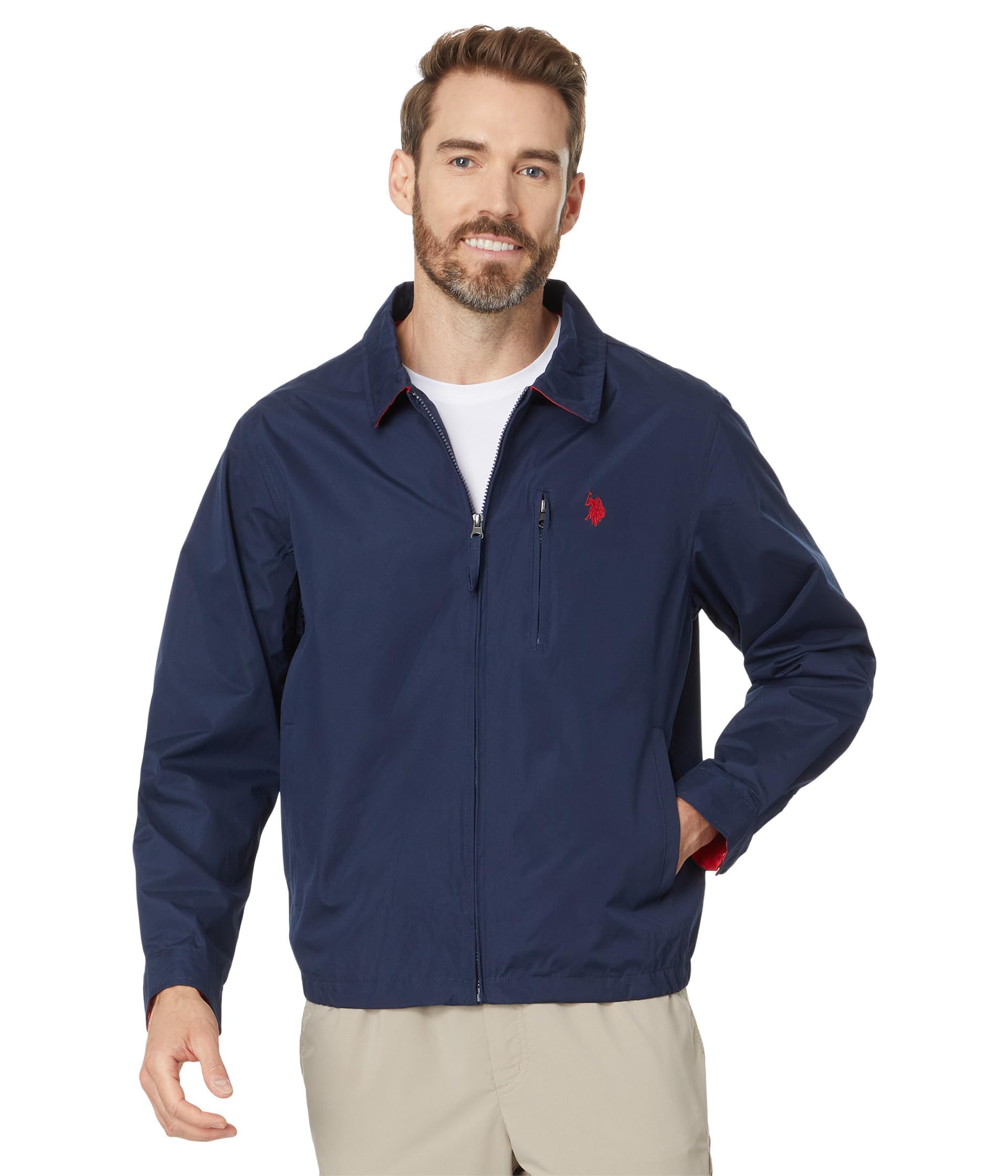 USPA ネイビー ジップアップジャケット2L U.S. POLO ASSN. ナイロンジャケット ASSN./ユーエスポロアッ