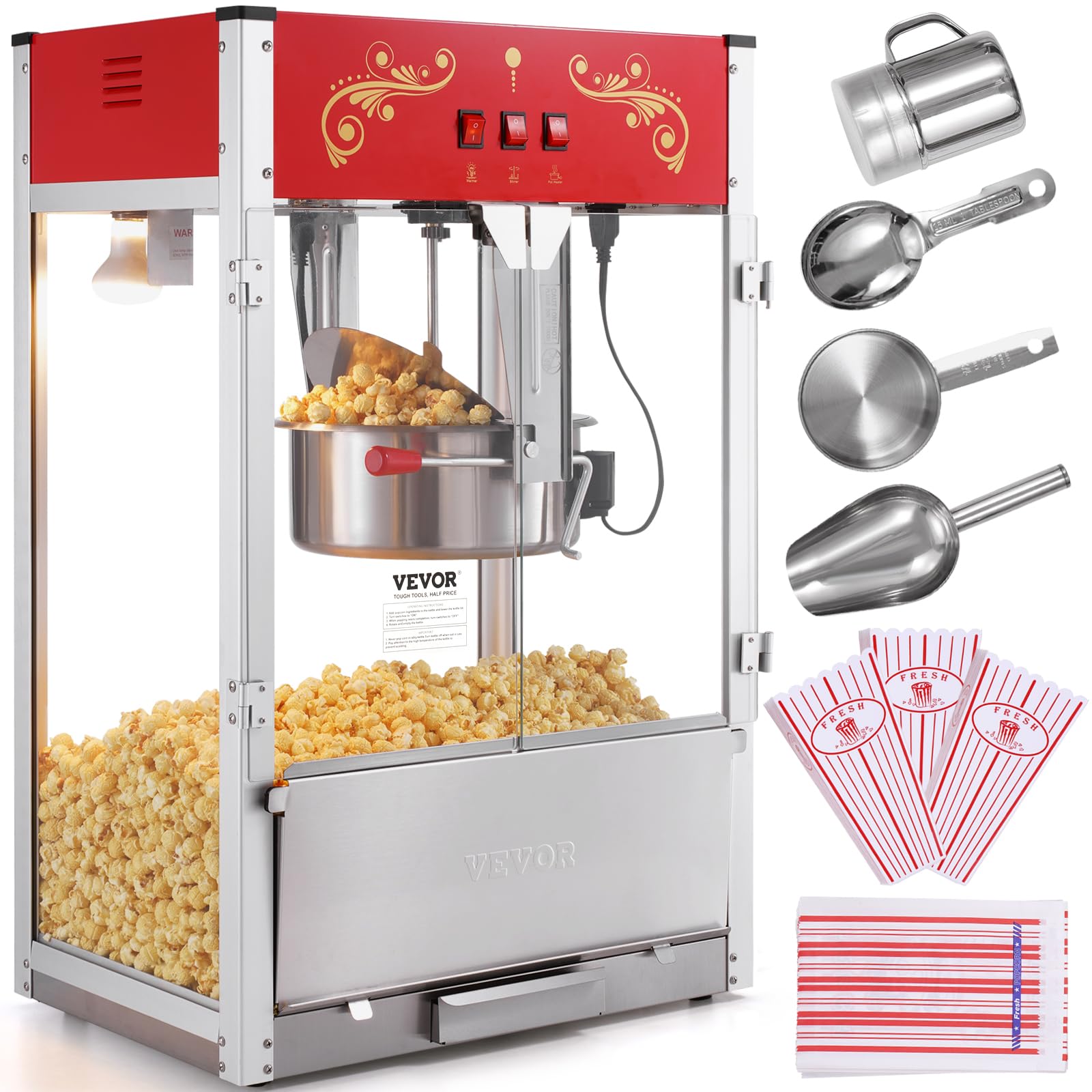 食器 Pop3 VEVOR - Brandclub - VEVOR Popcorn Popper Machine8 oz/0.5 lbs