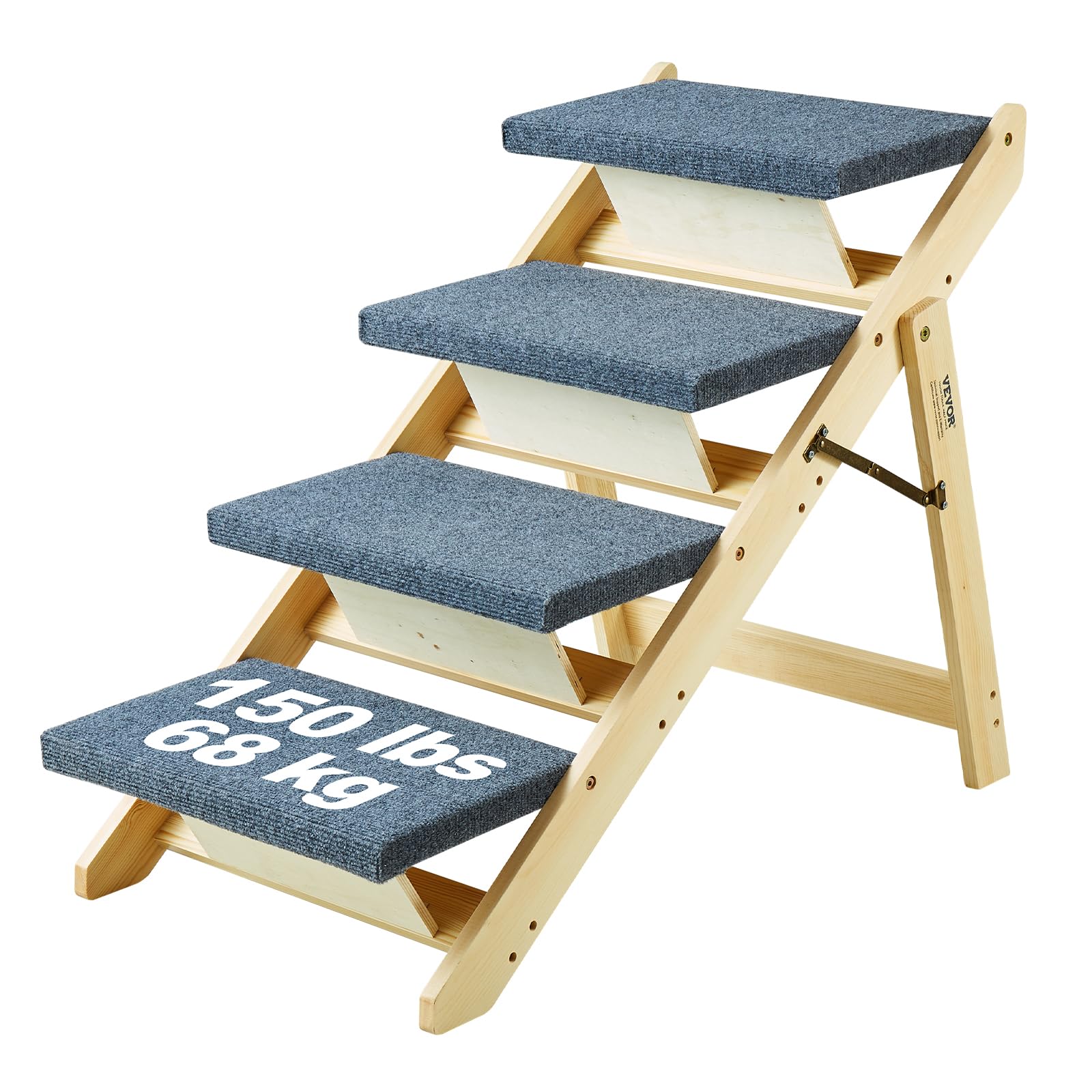 Adjustable Dog Ramp For Bed, 6 Height Wooden Pet Ramp For Small Large - View #2