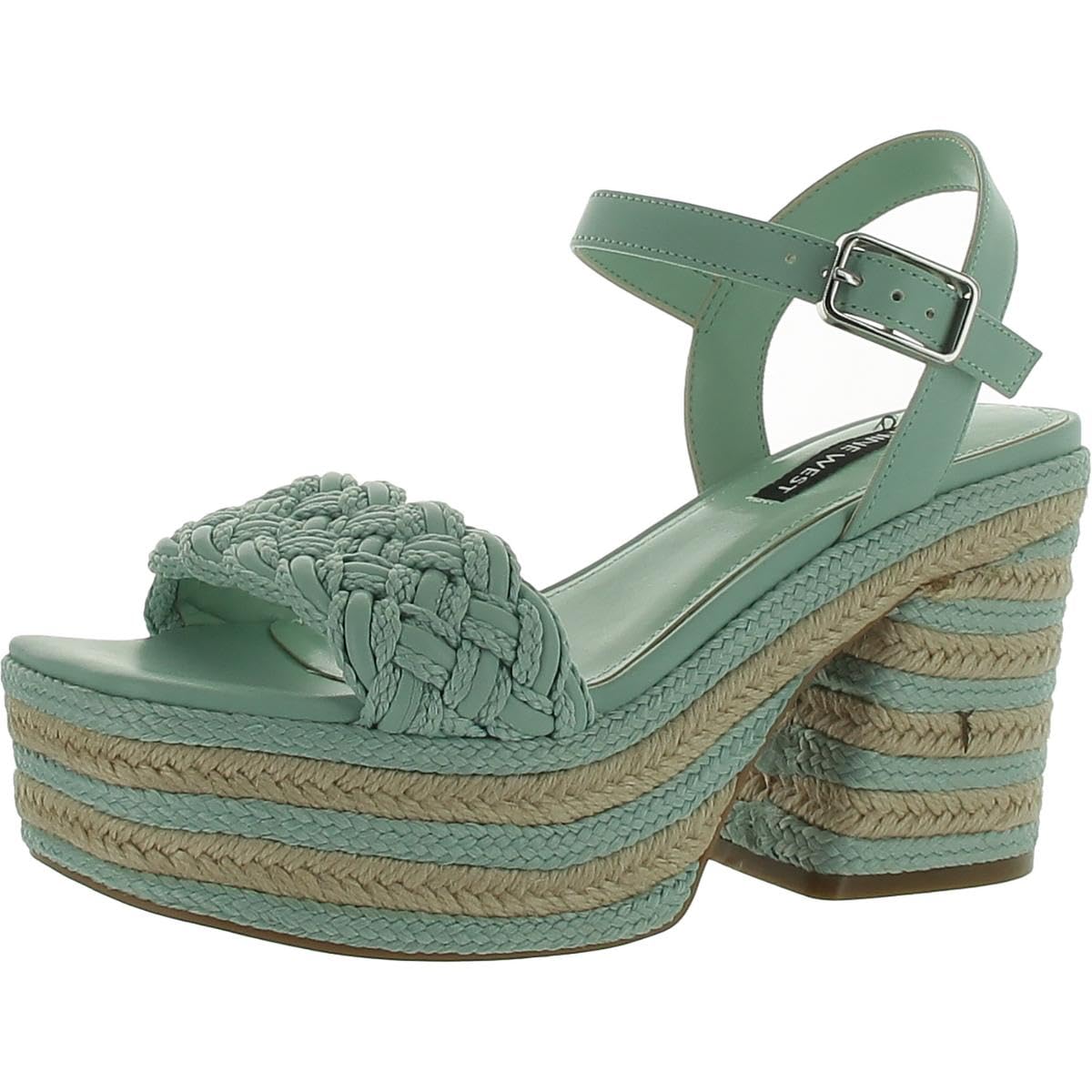 Sandali con plateau Copen da donna in denim floreale