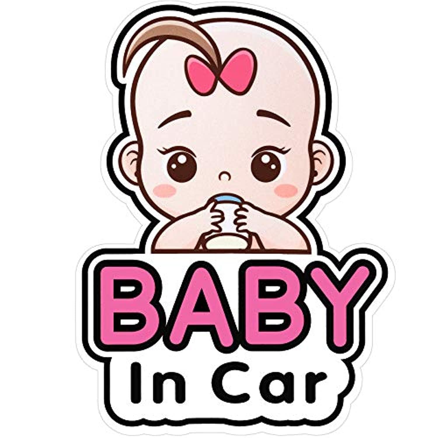 Outus - Brandclub - Baby in Car Stickers Sign and Decal for Girl, Baby Car  Sticker, Removable Safety Sticker Notice Board, Cute Baby Window Car Sticker,  On Board Stickers (4 Pieces), image size:1500x1500