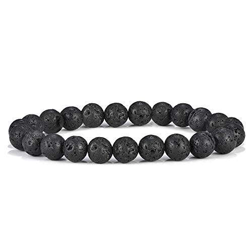 Landical 24-Pack Natural Stone Bead Bracelets – 8mm Tiger Eye & Lava Stretch Bracelets For Men & Women, Essential Oil Diffuser - View #9