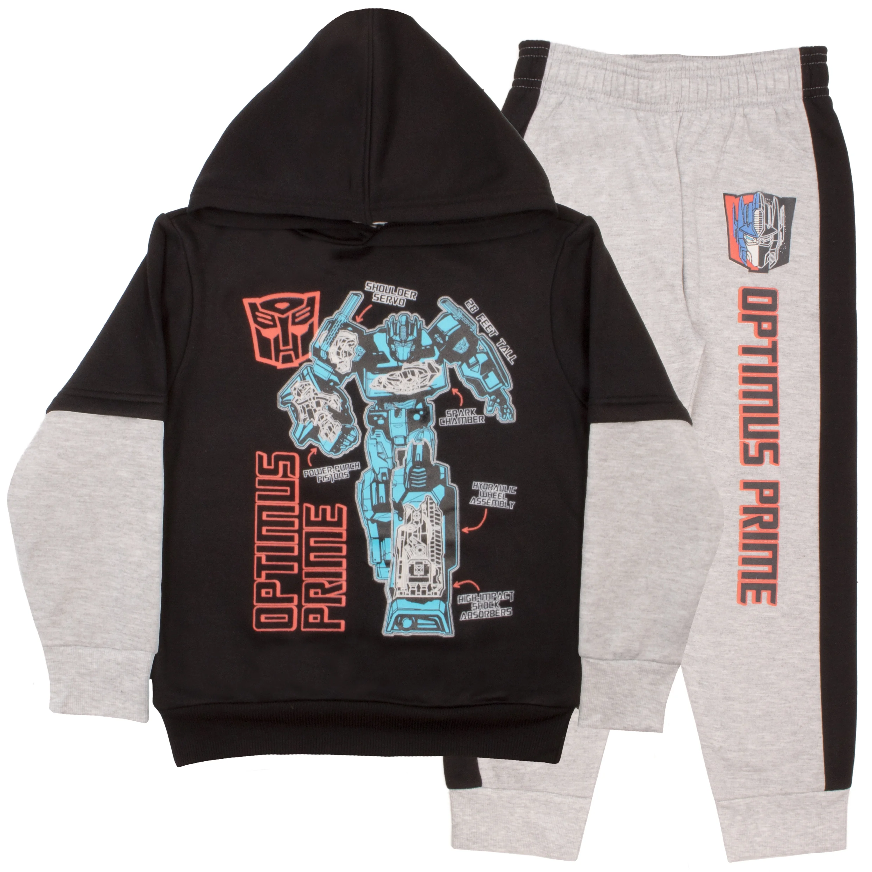Conjunto Chándal Transformers Niño | Sudadera Y Pantalón Optimus Prime | Tallas 3 A 10 Años | 100% Algodón