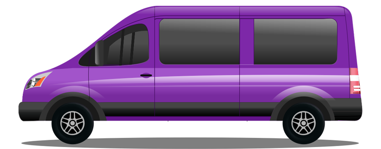Private Van (9 Pax) Cartoon Graphic