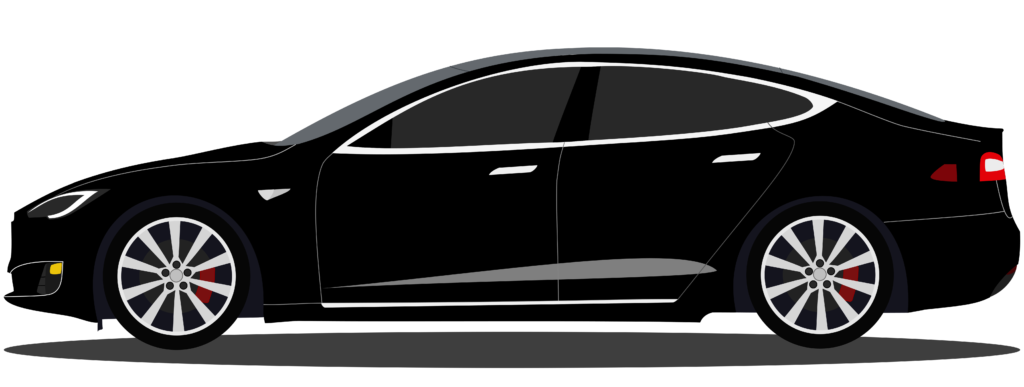 Tesla S Cartoon Graphic