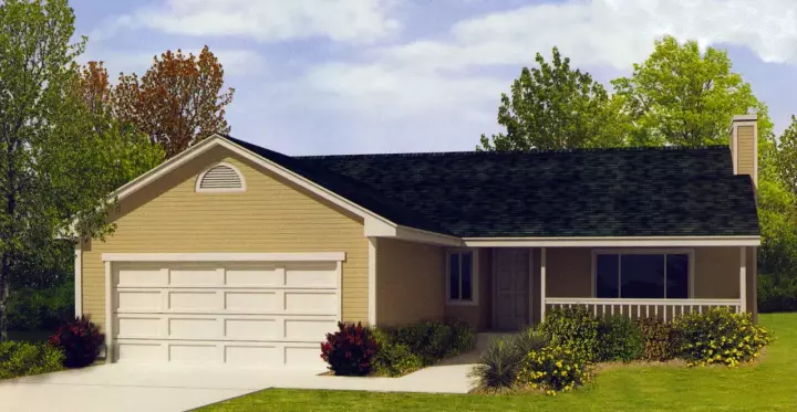 Traditional house plans 1-101 - front exterior, 1,506 sq ft, 3 bed, 2 bath house plans | Monster House Plans