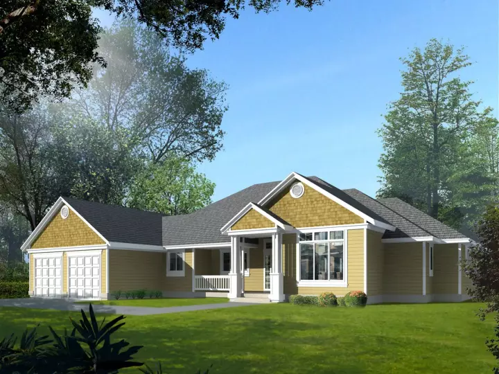 Craftsman house plans 1-109 - front exterior, 3,329 sq ft, 3 bed, 2 bath house plans | Monster House Plans