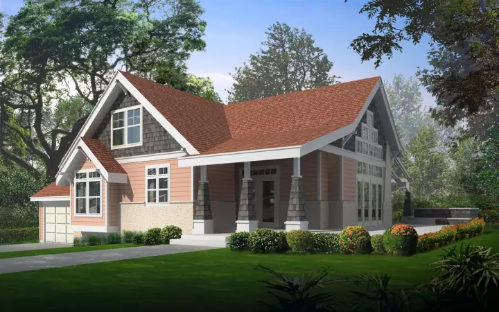Craftsman house plans 1-121 - front exterior, 2,104 sq ft, 3 bed, 2 bath house plans | Monster House Plans