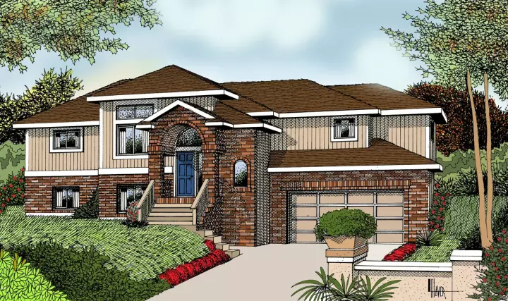Northwest house plans 1-123 - front exterior, 2,387 sq ft, 3 bed, 2 bath house plans | Monster House Plans