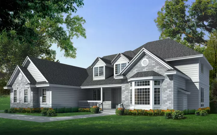 Traditional house plans 1-124 - front exterior, 2,995 sq ft, 4 bed, 2 bath house plans | Monster House Plans