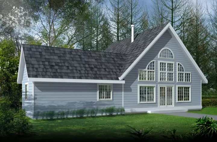 Contemporary house plans 1-127 - front exterior, 1,920 sq ft, 3 bed, 1 bath house plans | Monster House Plans