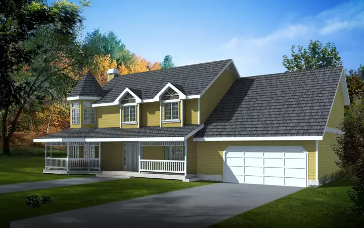 Victorian house plans 1-128 - front exterior, 2,525 sq ft, 4 bed, 2 bath house plans | Monster House Plans