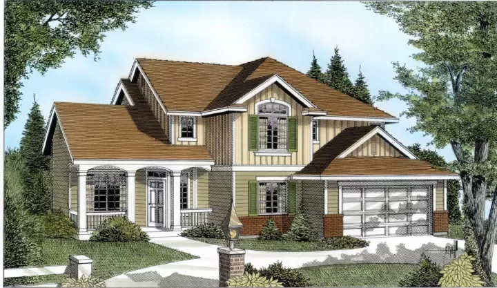 Traditional house plans 1-129 - front exterior, 2,339 sq ft, 3 bed, 2 bath house plans | Monster House Plans