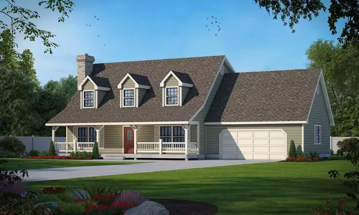Farmhouse house plans 1-130 - front exterior, 1,986 sq ft, 3 bed, 2 bath house plans | Monster House Plans