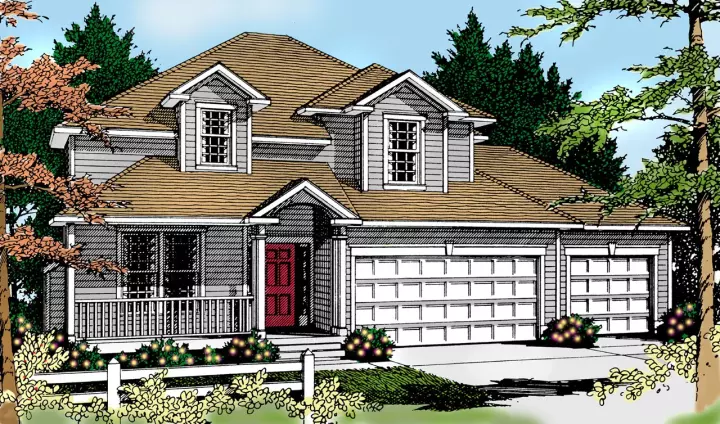Country house plans 1-131 - front exterior, 2,814 sq ft, 4 bed, 3 bath house plans | Monster House Plans