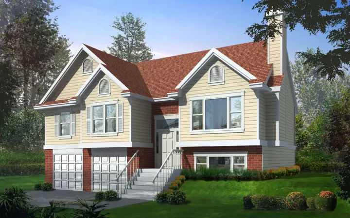 Traditional house plans 1-134 - front exterior, 1,291 sq ft, 3 bed, 2 bath house plans | Monster House Plans