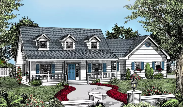 Country house plans 1-139 - front exterior, 1,992 sq ft, 3 bed, 2 bath house plans | Monster House Plans