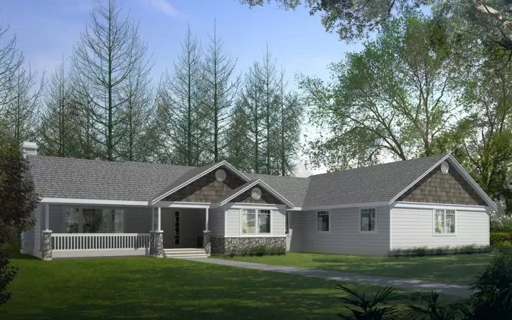 Craftsman house plans 1-156 - front exterior, 2,331 sq ft, 3 bed, 2 bath house plans | Monster House Plans