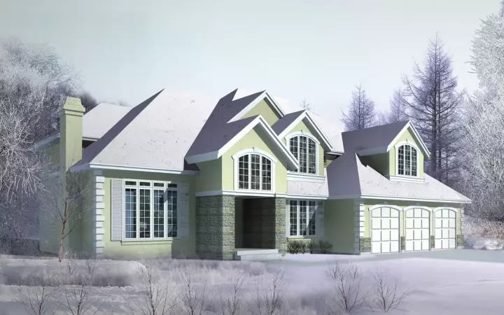 European house plans 1-157 - front exterior, 3,514 sq ft, 4 bed, 3 bath house plans | Monster House Plans
