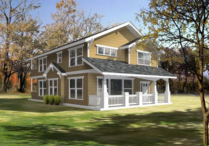 Craftsman house plans 1-161 - front exterior, 2,044 sq ft, 3 bed, 2 bath house plans | Monster House Plans