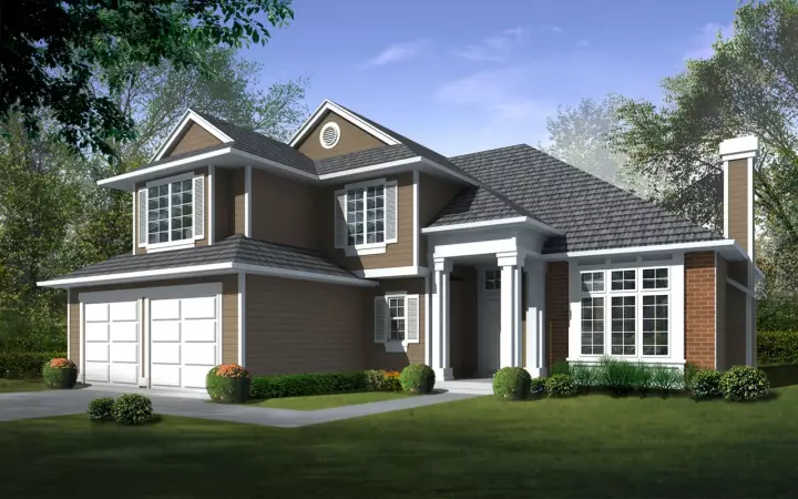 Traditional house plans 1-172 - front exterior, 2,426 sq ft, 4 bed, 2 bath house plans | Monster House Plans