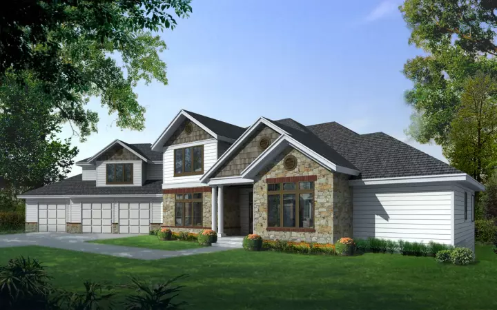 Craftsman house plans 1-179 - front exterior, 4,271 sq ft, 5 bed, 3 bath house plans | Monster House Plans