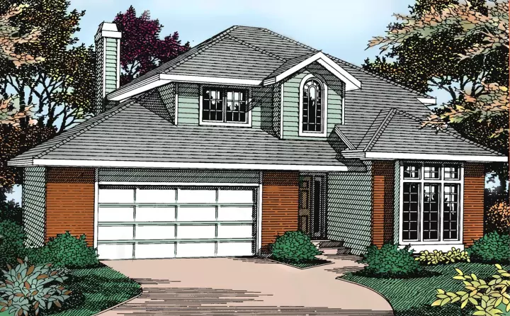 Traditional house plans 1-209 - front exterior, 2,430 sq ft, 5 bed, 3 bath house plans | Monster House Plans