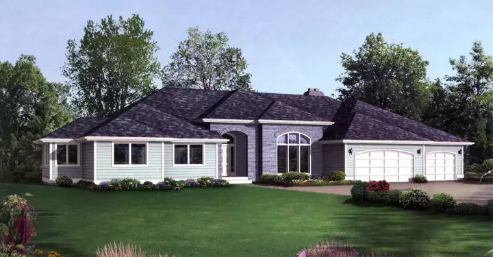 Northwest house plans 1-214 - front exterior, 3,003 sq ft, 4 bed, 2 bath house plans | Monster House Plans