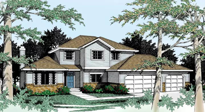 Traditional house plans 1-237 - front exterior, 1,922 sq ft, 4 bed, 3 bath house plans | Monster House Plans