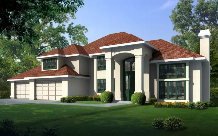 European house plans 1-252 - front exterior, 4,068 sq ft, 4 bed, 3 bath house plans | Monster House Plans