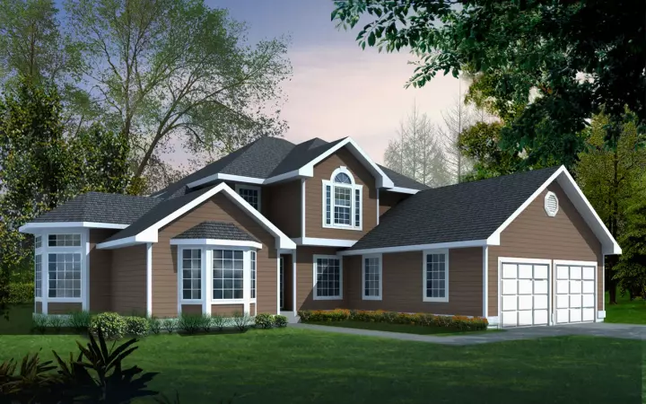 Traditional house plans 1-254 - front exterior, 2,287 sq ft, 3 bed, 2 bath house plans | Monster House Plans