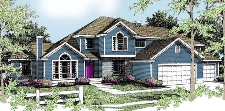 Traditional house plans 1-257 - front exterior, 2,845 sq ft, 4 bed, 3 bath house plans | Monster House Plans