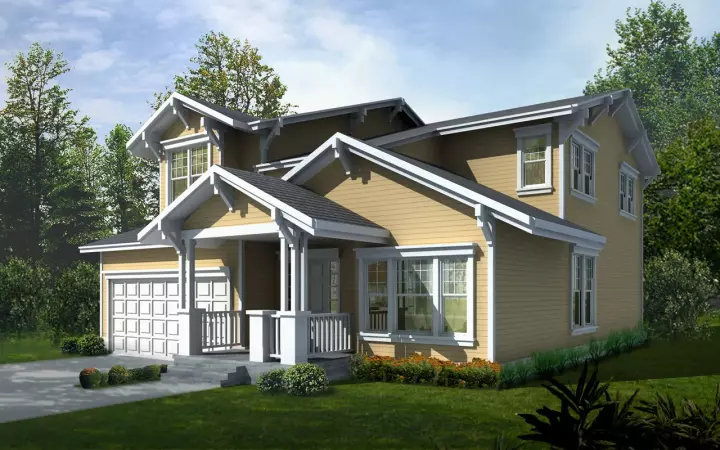Craftsman house plans 1-262 - front exterior, 2,202 sq ft, 4 bed, 2 bath house plans | Monster House Plans