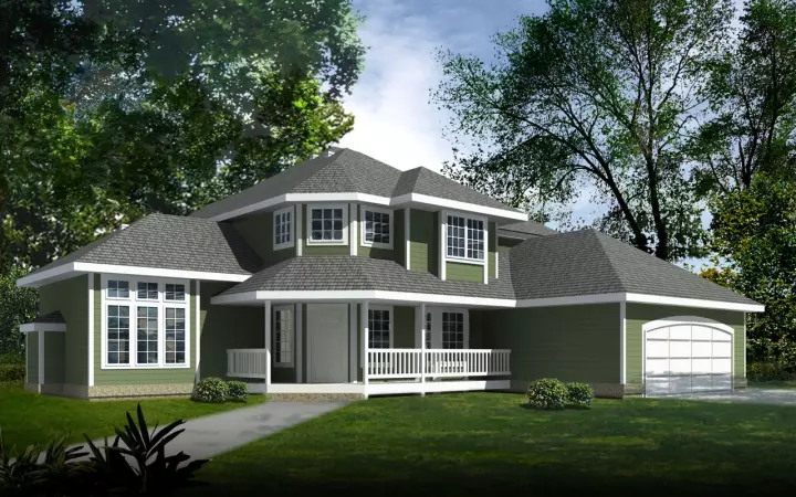Country house plans 1-295 - front exterior, 2,534 sq ft, 4 bed, 3 bath house plans | Monster House Plans
