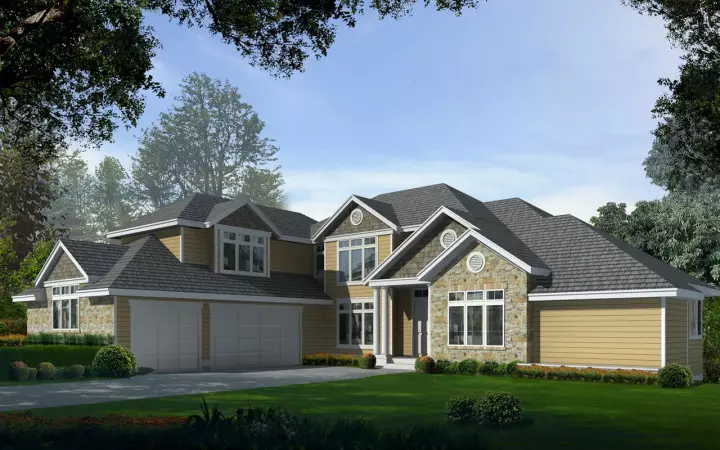 Craftsman house plans 1-298 - front exterior, 4,701 sq ft, 4 bed, 3 bath house plans | Monster House Plans