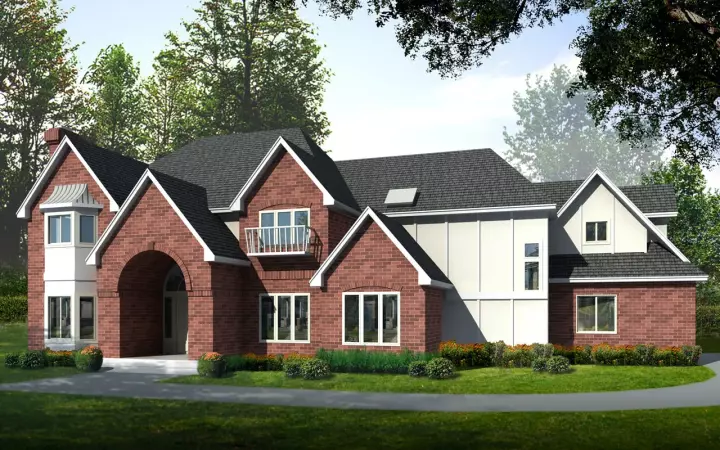 European house plans 1-299 - front exterior, 4,722 sq ft, 4 bed, 3 bath house plans | Monster House Plans