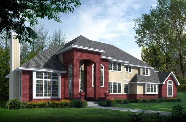 European house plans 1-301 - front exterior, 4,209 sq ft, 4 bed, 3 bath house plans | Monster House Plans