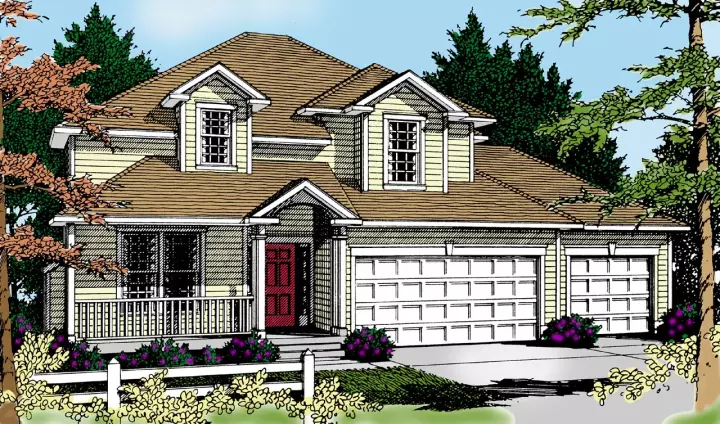 Traditional house plans 1-305 - front exterior, 2,521 sq ft, 4 bed, 3 bath house plans | Monster House Plans