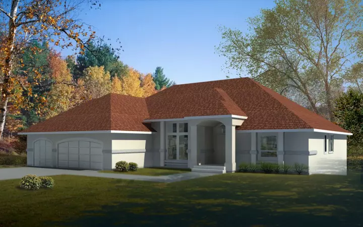 Mediterranean house plans 1-310 - front exterior, 2,527 sq ft, 4 bed, 3 bath house plans | Monster House Plans