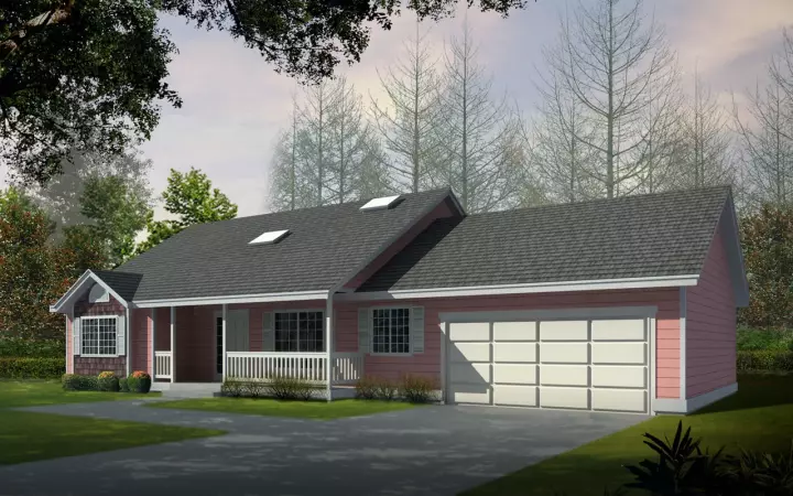 Farmhouse house plans 1-311 - front exterior, 1,636 sq ft, 2 bed, 2 bath house plans | Monster House Plans