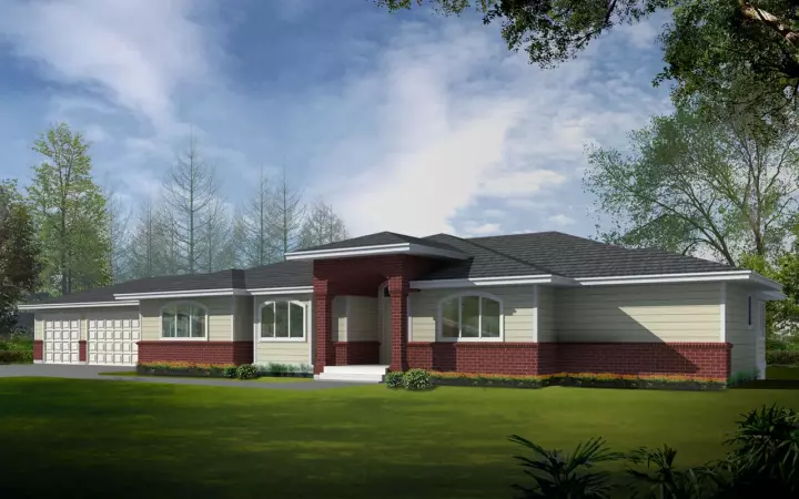 Traditional house plans 1-318 - front exterior, 2,505 sq ft, 2 bed, 2 bath house plans | Monster House Plans